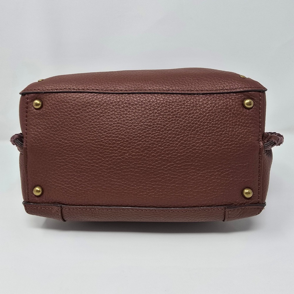 American Leather Co Luca Triple Entry Crossbody Bag Brown Leather Handbag Purse - Picture 11 of 16